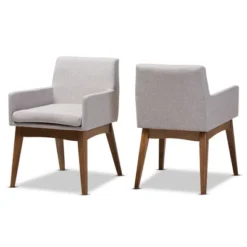 Set Of 2 Nexus Mid Century Modern Walnut Wood Fabric Upholstered Dining Armchair - Baxton Studio -Outlet Baxton Studio Store GUEST f22bdeda 32b2 48cf a3dd 87fe6d0061fb
