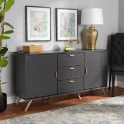 Kelson Wood 2 Door Sideboard Buffet Dark Gray/Gold - Baxton Studio 11 Kelson Wood 2 Door Sideboard Buffet Dark Gray/Gold - Baxton Studio -Outlet Baxton Studio Store GUEST f294ce89 b53b 40b2 938c 2cc6a8bc7578