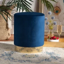 Chaela Velvet Metal Ottoman - Baxton Studio 12 Chaela Velvet Metal Ottoman - Baxton Studio -Outlet Baxton Studio Store GUEST f2b838ed 7ae4 4817 a44e 88b57233afb5