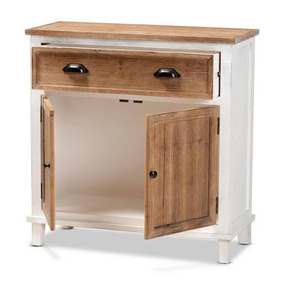 Glynn Wood 2 Door Storage Cabinet White/Brown - Baxton Studio 1 Glynn Wood 2 Door Storage Cabinet White/Brown - Baxton Studio