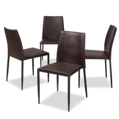 Set Of 4 Pascha Modern And Contemporary Faux Leather Upholstered Dining Chairs - Baxton Studio -Outlet Baxton Studio Store GUEST f3fa63c6 42ae 4233 beec 67421869e1e6