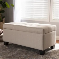 Michaela Modern And Contemporary Fabric Upholstered Storage Ottoman - Baxton Studio -Outlet Baxton Studio Store GUEST f3fdd11b ced1 4396 a69a ba974968cca7