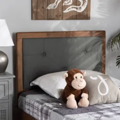 Abner Fabric Upholstered Wood Headboard - Baxton Studio -Outlet Baxton Studio Store GUEST f4d2591f 0231 4f1b b298 f3663e26728b