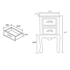 Levron Two-Tone And Antique Wood 2 Drawer Nightstand Walnut Brown/Antique White - Baxton Studio -Outlet Baxton Studio Store GUEST f5ed2b12 4aab 4d78 9ef7 0a22ba2fff2c
