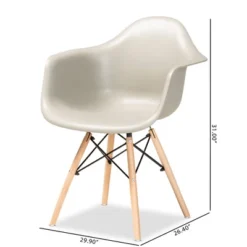 4pc Galen Plastic And Wood Dining Chair Set - Baxton Studio -Outlet Baxton Studio Store GUEST f5f46447 5dc3 41a1 958f 180211302227