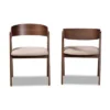 2pc Danton Fabric Upholstered Wood Dining Chair Set - Baxton Studio