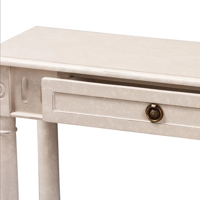 Ariella Whitewashed 1 Drawer End Table White - Baxton Studio 2 Ariella Whitewashed 1 Drawer End Table White - Baxton Studio - Image 2