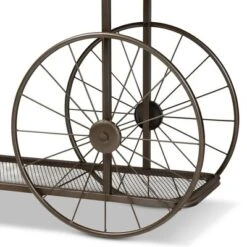 Terence Vintage Industrial Natural Wood And Metal Wheeled Console Table Black - Baxton Studio -Outlet Baxton Studio Store GUEST f68e6151 521f 4ad4 9607 83799b0d236a