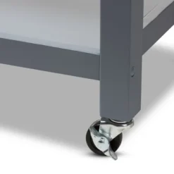 Sunderland Coastal And Farmhouse Natural Wood Kitchen Cart Gray, Light Brown - Baxton Studio -Outlet Baxton Studio Store GUEST f6ae055e ea1b 4dd6 9cf8 8d8fdaa28c79