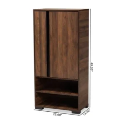 Raina Two-Tone Wood 2 Door Shoe Storage Cabinet Walnut Brown/Black - Baxton Studio -Outlet Baxton Studio Store GUEST f6ce3026 bf27 4589 a9f0 2cb0e43d7931