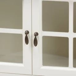 Chauncey Wood And Glass 2 Door Kitchen Cabinet White - Baxton Studio -Outlet Baxton Studio Store GUEST f747b75f e312 47ce ad94 c7fb5e8125a2