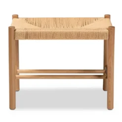 Saura Wood Hemp Accent Bench Oak Brown - Baxton Studio -Outlet Baxton Studio Store GUEST f8276090 7e84 4f1a 9ebe 68d8f197e026