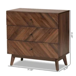 Hartman Wood 3 Drawer Storage Chest Walnut Brown - Baxton Studio -Outlet Baxton Studio Store GUEST f8e345b4 d9ed 4f27 833a 35bb367c6372