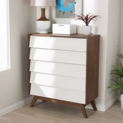Hildon Mid-Century Modern Wood 5 Drawer Storage Chest Brown - Baxton Studio -Outlet Baxton Studio Store GUEST f9a507b2 9744 45df aa94 71c6d5c5d6d4
