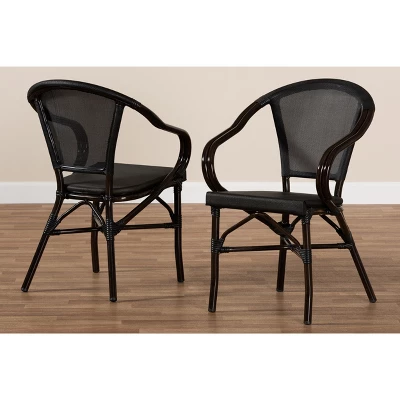 Set Of 2 Artus Indoor And Outdoor Stackable Bistro Dining Chairs - Baxton Studio 4 Set Of 2 Artus Indoor And Outdoor Stackable Bistro Dining Chairs - Baxton Studio - Image 4