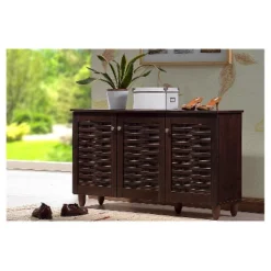 Winda Modern And Contemporary 3-Door Wooden Entryway Shoes Storage Cabinet - Dark Brown - Baxton Studio 9 Winda Modern And Contemporary 3-Door Wooden Entryway Shoes Storage Cabinet - Dark Brown - Baxton Studio -Outlet Baxton Studio Store GUEST faa6c9e0 f9e3 4f8d 9670 c3f5aeb74f10