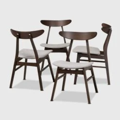 Set Of 4 Britte Fabric Upholstered Wood Dining Chairs - Baxton Studio -Outlet Baxton Studio Store GUEST fabea9b3 7971 4cd0 be1c 4b2264381d48