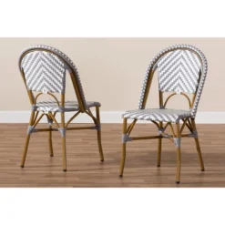 Set Of 2 Celie Indoor And Outdoor Stackable Bistro Dining Chairs - Baxton Studio -Outlet Baxton Studio Store GUEST fb19d207 55c6 4b0f 9fe3 dd55464e528c