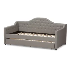 Twin Perry Modern And Contemporary Fabric Daybed With Trundle Light Gray - Baxton Studio -Outlet Baxton Studio Store GUEST fcd31db6 7316 403f 8970 c0b99d0160cd