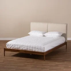 Aveneil Walnut Finished Platform Bed - Baxton Studio -Outlet Baxton Studio Store GUEST fcf55a68 1fcd 4d39 9a6f 5e3128435d44