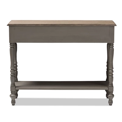 Noemie Country Cottage Farmhouse Finished 2 Drawer Console Table Brown - Baxton Studio 3 Noemie Country Cottage Farmhouse Finished 2 Drawer Console Table Brown - Baxton Studio - Image 3