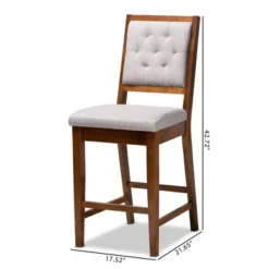 2pc Gideon Fabric Upholstered And Wood Counter Height Barstool Set - Baxton Studio -Outlet Baxton Studio Store GUEST fe45ebc4 88cf 4bba 80a3 36ffca83b67b