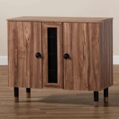 2 Door Valina Wood Entryway Shoe Storage Cabinet Brown - Baxton Studio -Outlet Baxton Studio Store GUEST fec7a2b1 03e7 44b5 92d9 be3b39a9acf3