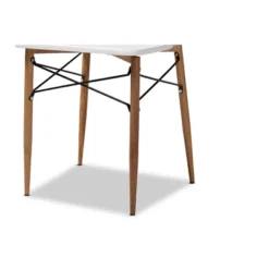 5pc Wayne White And Walnut Metal Dining Set Gray - Baxton Studio -Outlet Baxton Studio Store GUEST fecd5c54 a6bc 4f88 b2a1 bbeac5de434f