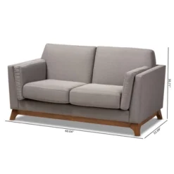 Baxton Studio Sava Fabric Upholstered Walnut Wood 2 Seater Loveseat Gray - BaxtonStudio 10 Baxton Studio Sava Fabric Upholstered Walnut Wood 2 Seater Loveseat Gray - BaxtonStudio -Outlet Baxton Studio Store GUEST ff870430 ad74 4b2c a692 32807db9ba69